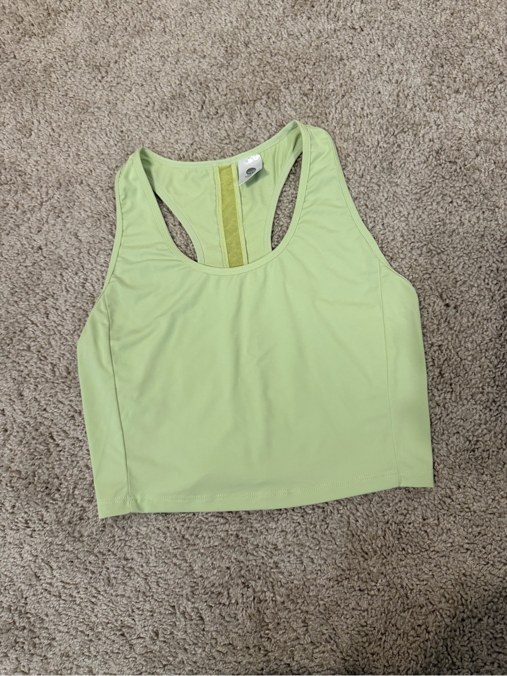 Senita Athletics Pale Lime Racerback Crop Top, Small!